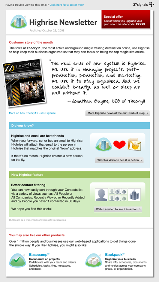 Original Highrise Email