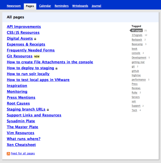 Original 'All Pages' design