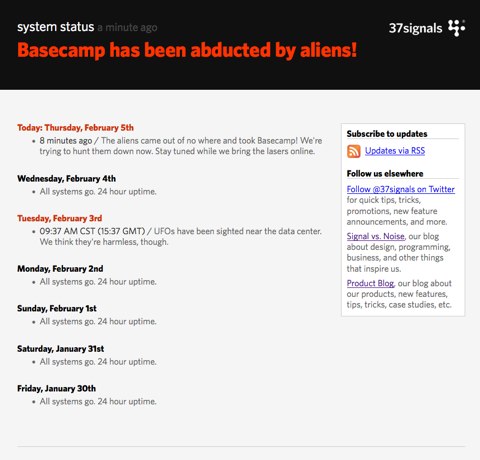 37signals status site screenshot