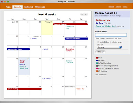 Backpack Calendar