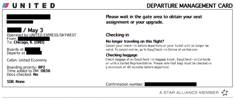 United Departure Management Card