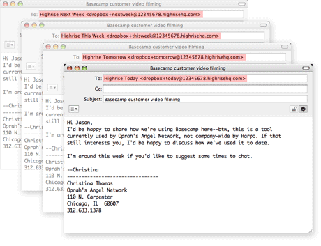 Highrise email task
