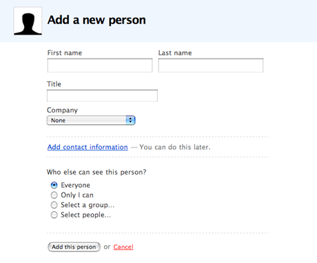 Add a new person