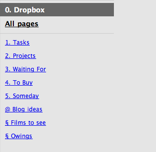 Page list