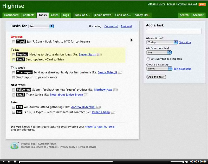 tasks video